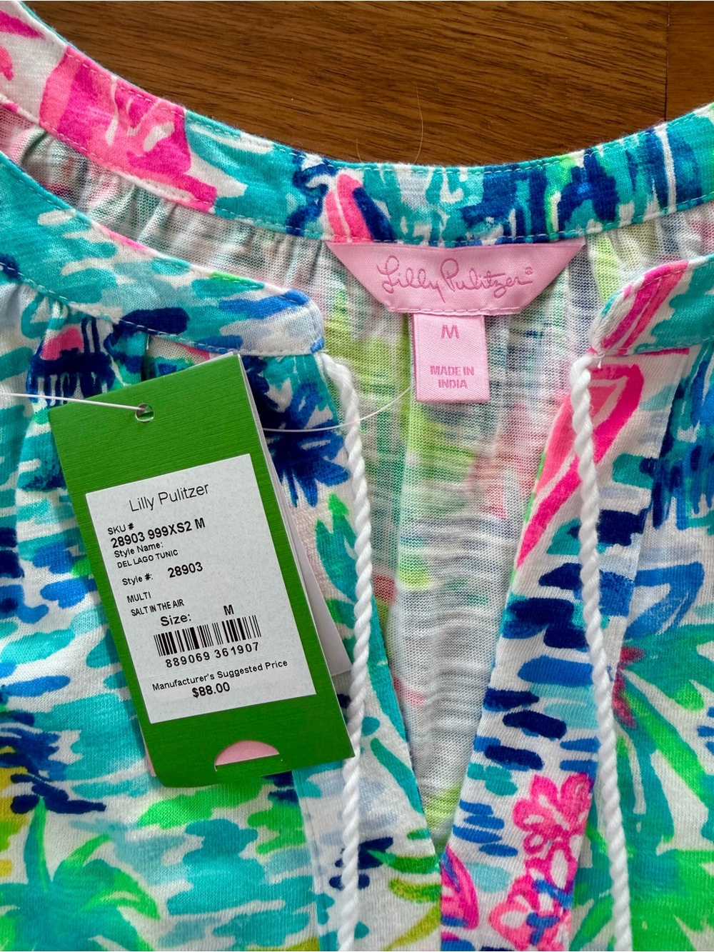 NWT Lilly Pulitzer Del Lago Tunic Top Salt In The Air Pink Blue Sailboat Size M - Picture 4 of 16